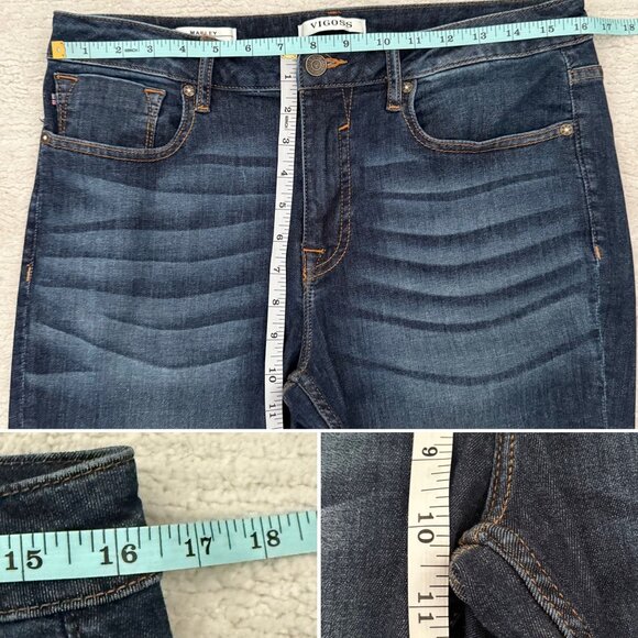 Womens Vigoss Marley Skinny Leg Blue Jeans Whiskered Distressed Look Size 31 US - Picture 9 of 13